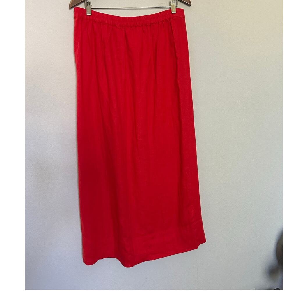 Madewell Collumn Red Linen Skirt size Large  NWT - Picture 9 of 10